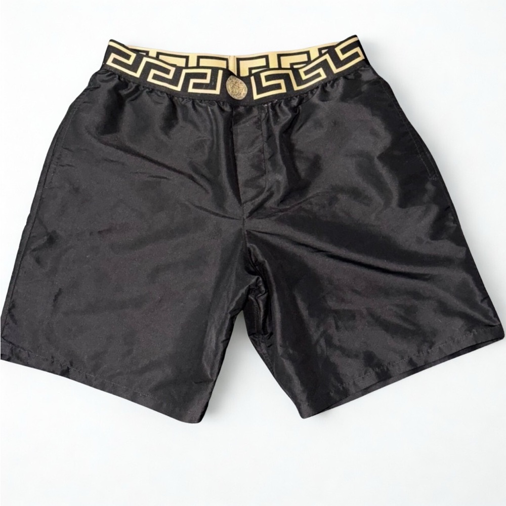 Versace Black and Gold Men's Swim Trunks